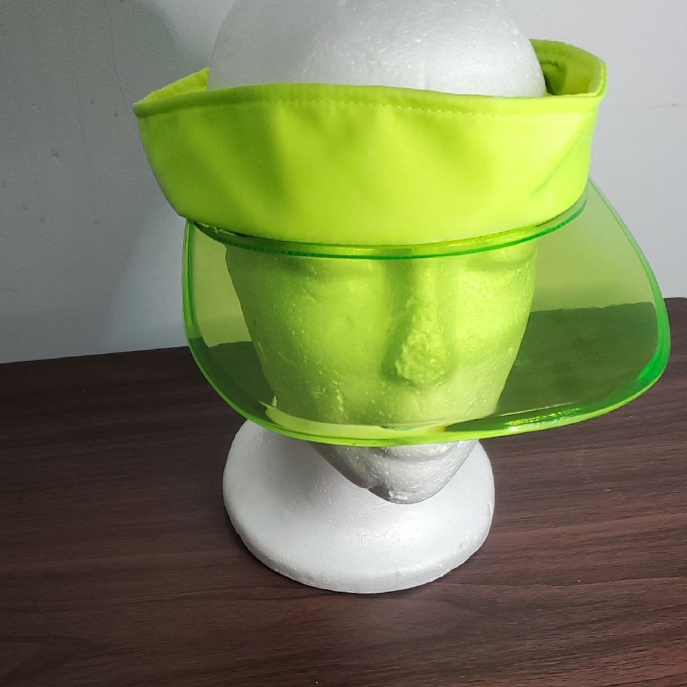 Vibrant Green Sun Visor Hat with Clear Brim